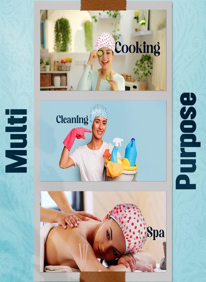 GOMNIK Shower Cap, 3 Pcs Waterproof Reusable Shower Caps Bath Hair Hat for Women Men Kids (Multicolor) - Image 5