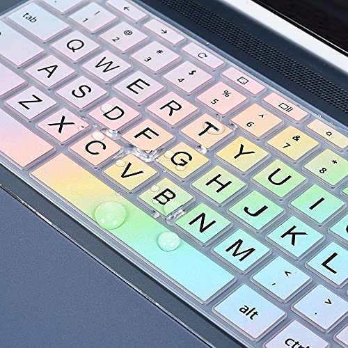 imComor Keyboard Cover for HP x360 14" Chromebook, 14-db/ca/ak/DA 14B-CA 14a-na, 14 G2 G3 G4 G5, HP Chromebook 11 G2, G3, G4, G5, G6 EE G7EE Keyboard Skin, Colorful Rainbow - Image 4