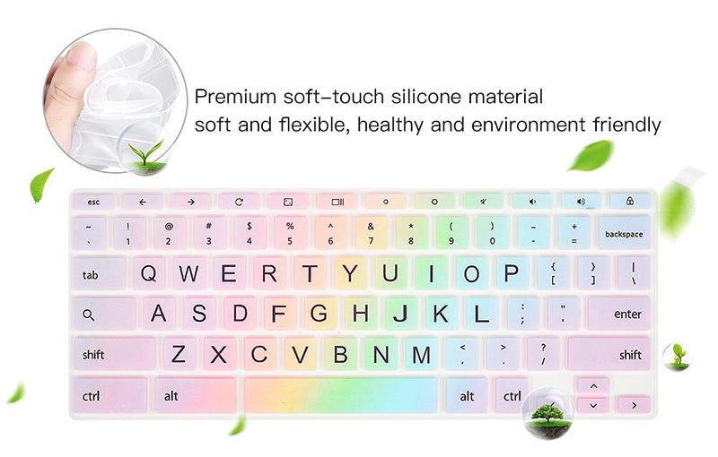 imComor Keyboard Cover for HP x360 14" Chromebook, 14-db/ca/ak/DA 14B-CA 14a-na, 14 G2 G3 G4 G5, HP Chromebook 11 G2, G3, G4, G5, G6 EE G7EE Keyboard Skin, Colorful Rainbow - Image 5