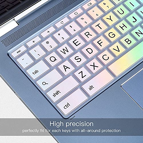 imComor Keyboard Cover for HP x360 14" Chromebook, 14-db/ca/ak/DA 14B-CA 14a-na, 14 G2 G3 G4 G5, HP Chromebook 11 G2, G3, G4, G5, G6 EE G7EE Keyboard Skin, Colorful Rainbow - Image 3