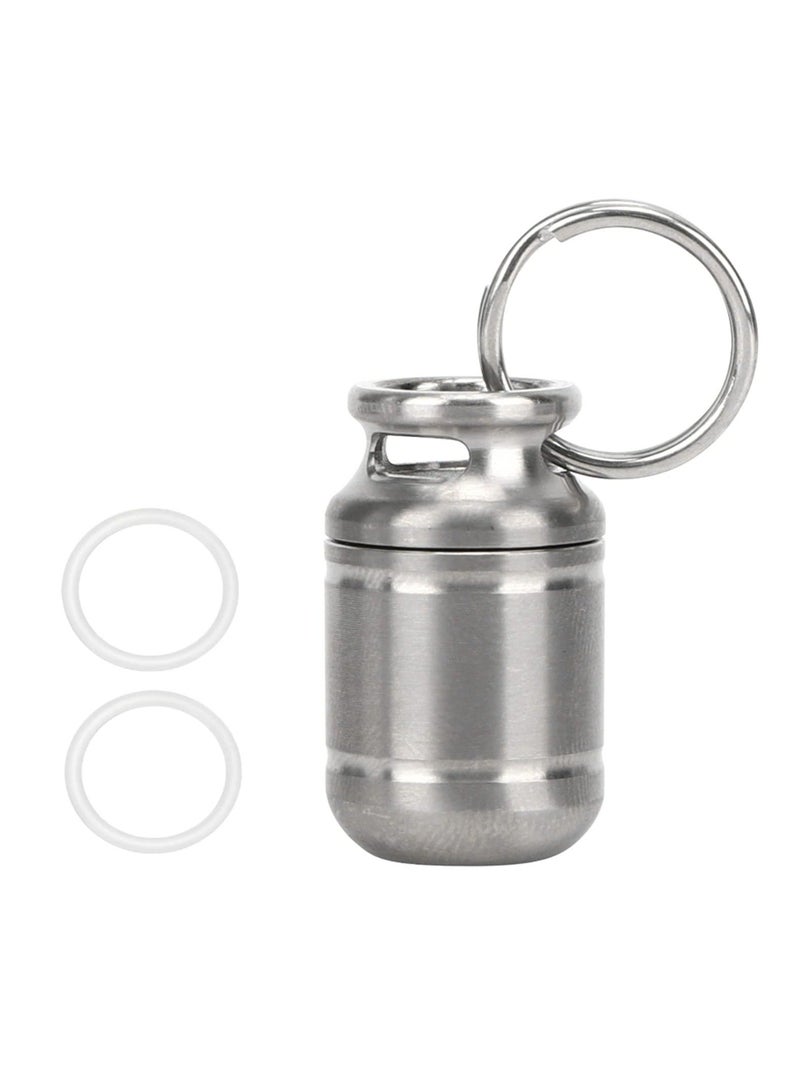 Generic Portable Pill Case,Mini Pill Box, Titanium Alloy Medicine Holder, Waterproof Pill Warehouse with Keychain, First Aid Pill Container for Outdoor Sports, Camping, Hiking and Traveling (Small)  - Image 1