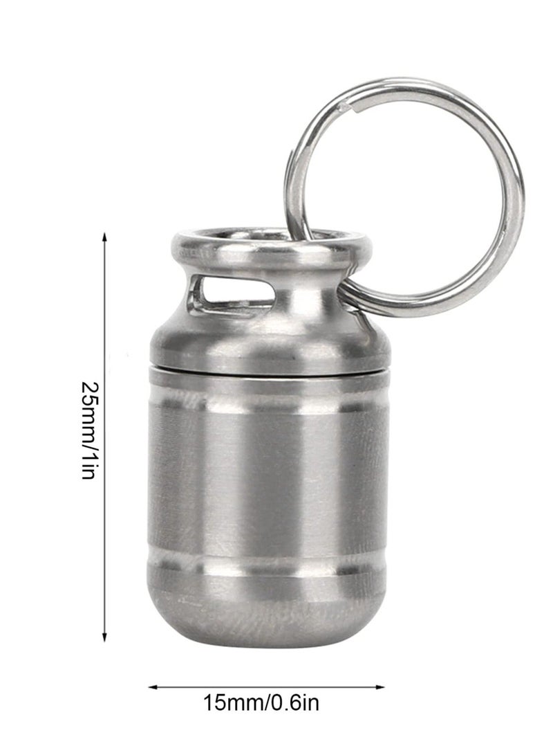 Generic Portable Pill Case,Mini Pill Box, Titanium Alloy Medicine Holder, Waterproof Pill Warehouse with Keychain, First Aid Pill Container for Outdoor Sports, Camping, Hiking and Traveling (Small)  - Image 2