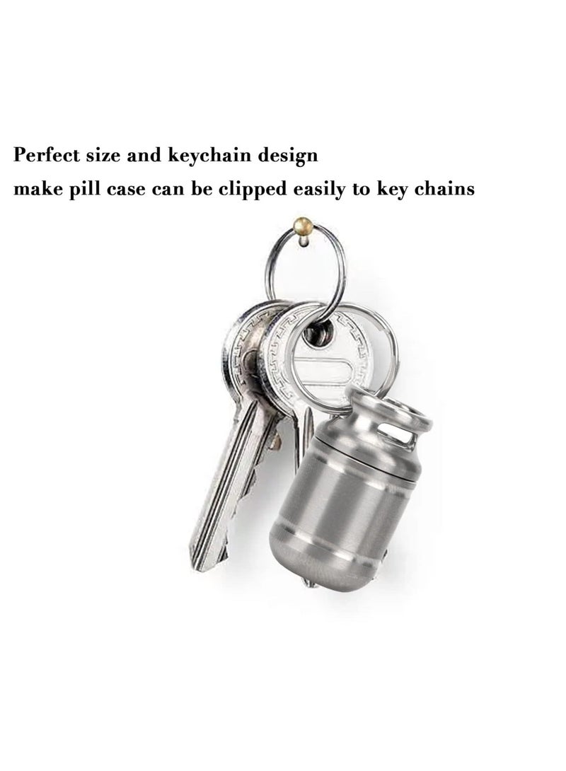Generic Portable Pill Case,Mini Pill Box, Titanium Alloy Medicine Holder, Waterproof Pill Warehouse with Keychain, First Aid Pill Container for Outdoor Sports, Camping, Hiking and Traveling (Small)  - Image 4