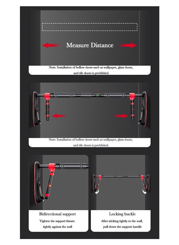 YZMA GLOBAL - Pull Up Bar Doorway 880LBS Max Capacity, Door Frame Chin Up Bar with Locking Adjustable Width Upper Body Workout Bar No Screw Wall Mounted Gym System Trainer Non-Slip Door Exercise Equipment for Home Fitness Sports - Image 1