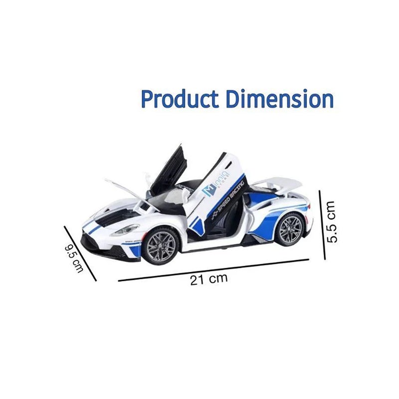 داي كاست سيارة رياضية بمقياس 1:22 معدنية مع موسيقى وأضواء - HCL-515 - Image 5