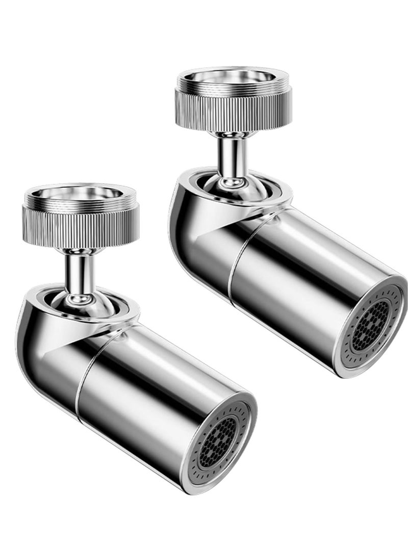 Excefore 2 Pack Faucet Extender, 720° Swivel Faucet Aerator, 2 Water Outlet Modes, Faucet Extender for Kitchen 55/64 inch Female Thread, Kitchen Sink Aerator Chrome  - Image 1