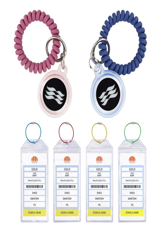 SWATOM Princess Cruise Medallion Holder Stretchable Wristband Wristlet Accessories 2PCS & Cruise Luggage Tags Holders 4PCS 2024 & 2025 Waterproof Clear Luggage for Suitcases with Steel Loops - Image 1
