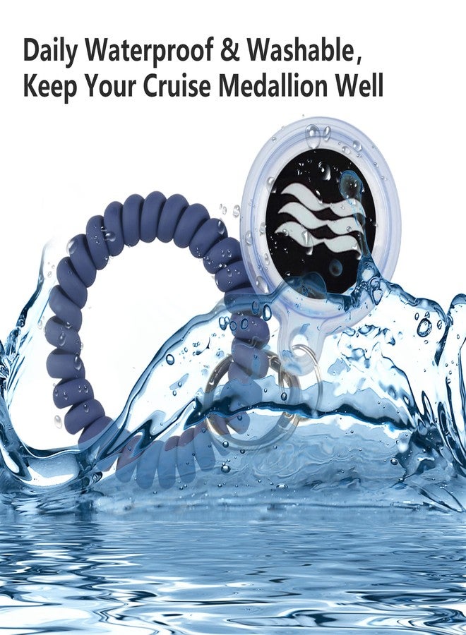 SWATOM Princess Cruise Medallion Holder Stretchable Wristband Wristlet Accessories 2PCS & Cruise Luggage Tags Holders 4PCS 2024 & 2025 Waterproof Clear Luggage for Suitcases with Steel Loops - Image 4