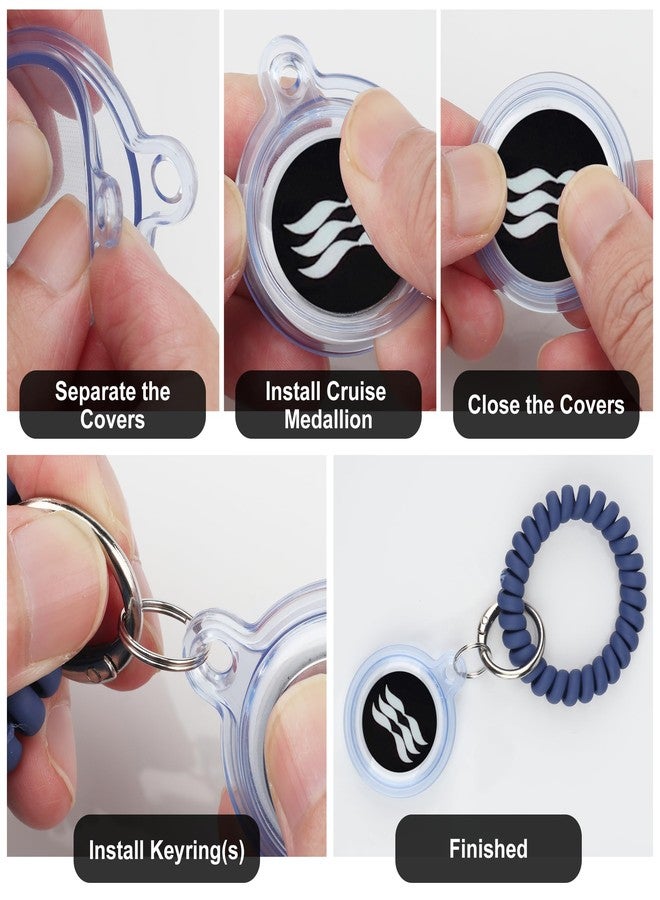 SWATOM Princess Cruise Medallion Holder Stretchable Wristband Wristlet Accessories 2PCS & Cruise Luggage Tags Holders 4PCS 2024 & 2025 Waterproof Clear Luggage for Suitcases with Steel Loops - Image 5