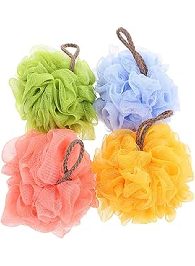4Pcs Exfoliating Foaming Bath Ball Scrubbers Durable PE Material Shower Sponges - Image 1