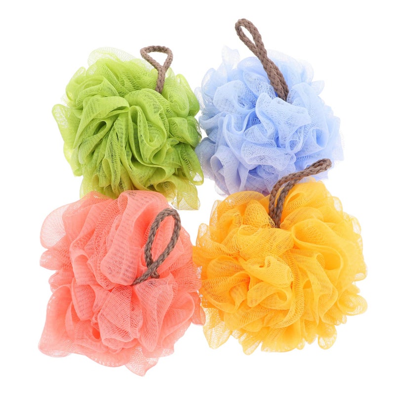 4Pcs Exfoliating Foaming Bath Ball Scrubbers Durable PE Material Shower Sponges - Image 2