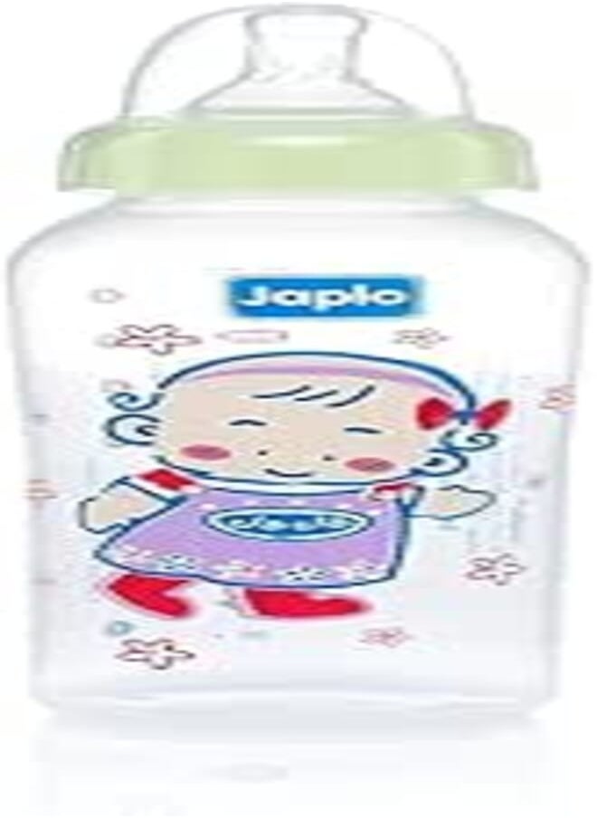 Japlo Japlo Round baby feeding Bottle with Anti-colic nipple & Lukewarm water mixer size 240 ml- blue colour (card) 