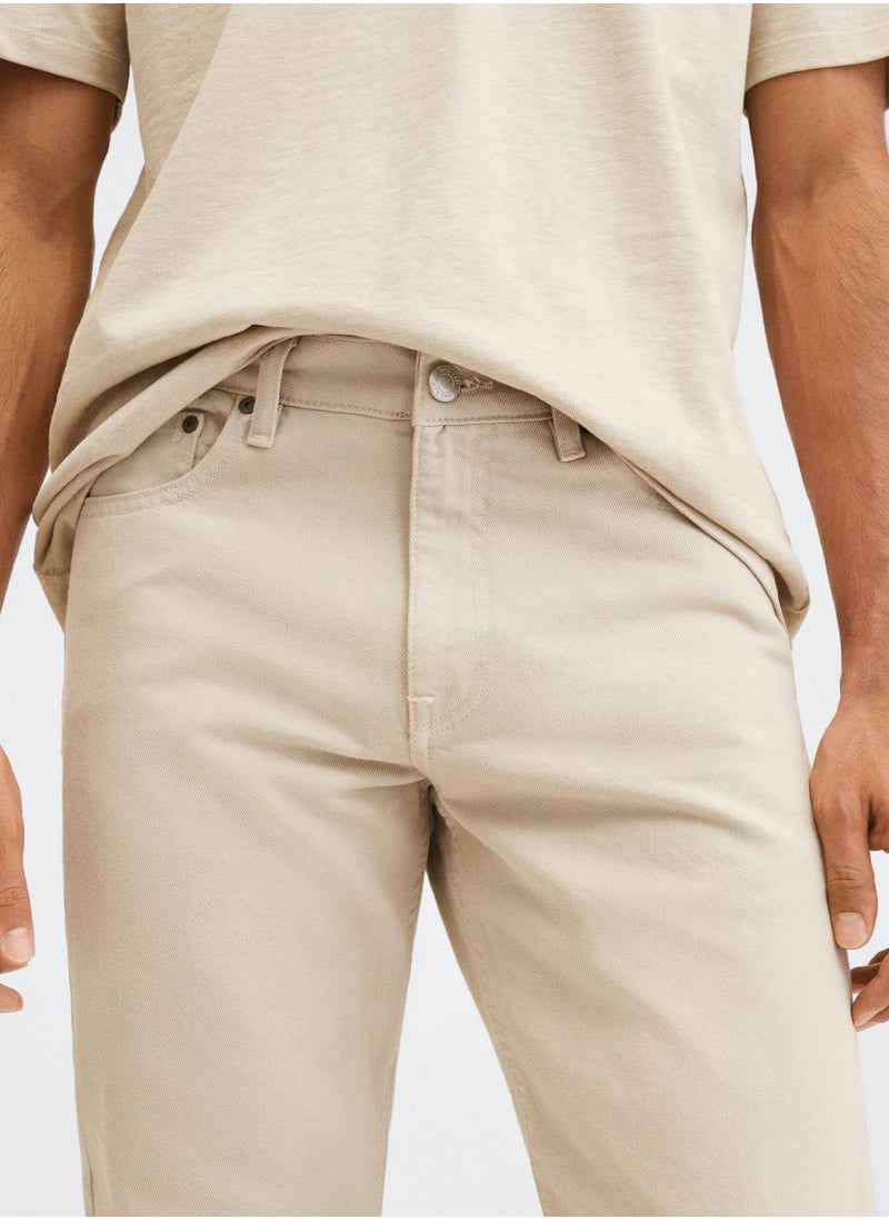 Mango Man - Light Wash Straight Fit Jeans - Image 1
