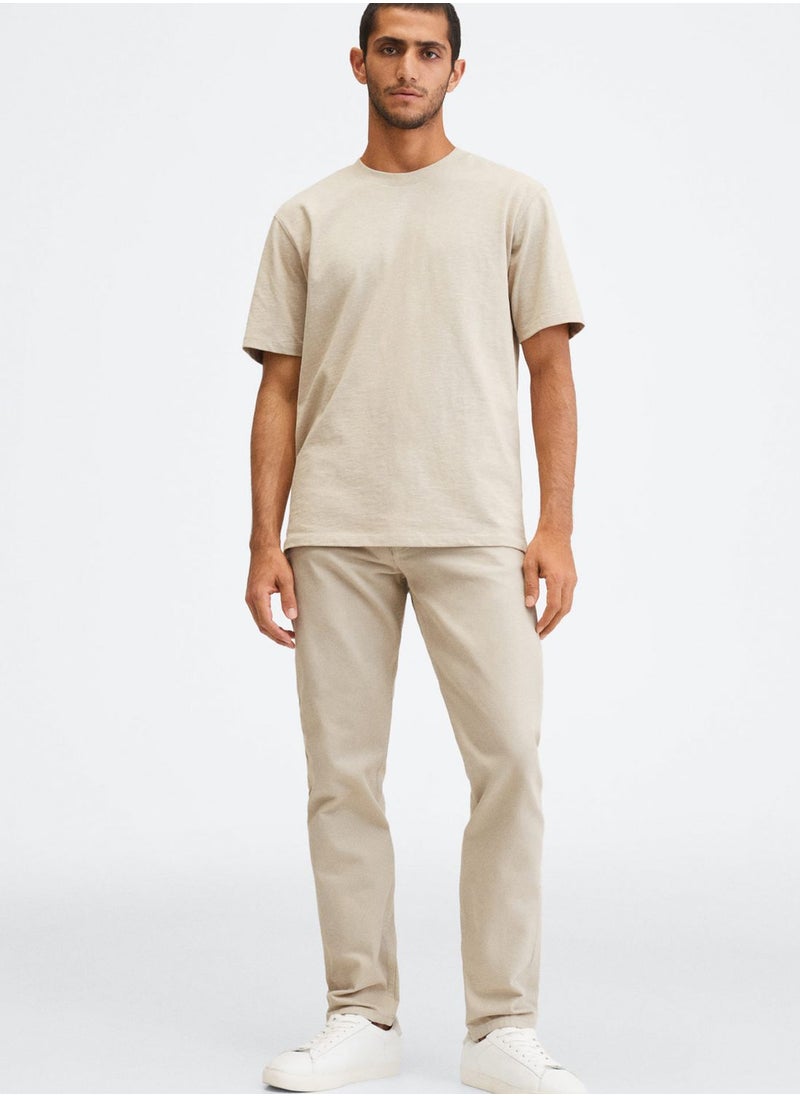 Mango Man - Light Wash Straight Fit Jeans - Image 1