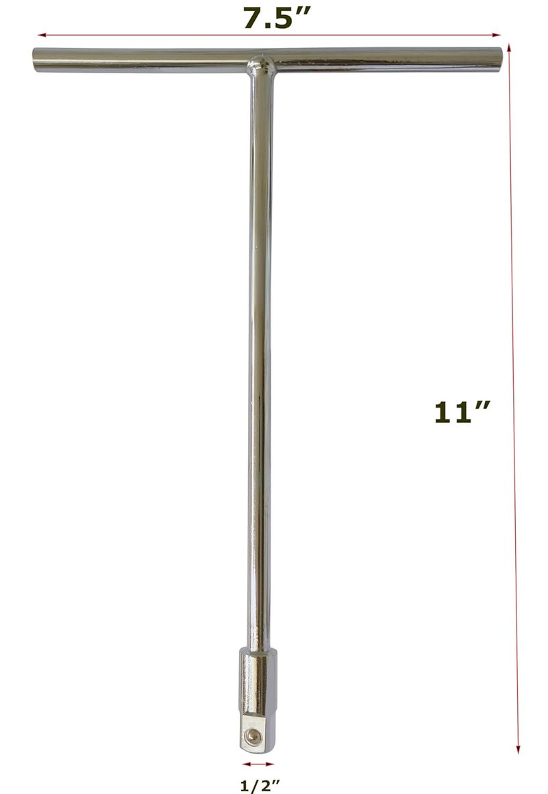 Inditrust طقم مفاتيح ربط على شكل حرف T مكون من 13 قطعة للسيارات مع مجموعة أدوات بمقاس 8-19 مم 1/2 (بدون غلاف) - Image 3