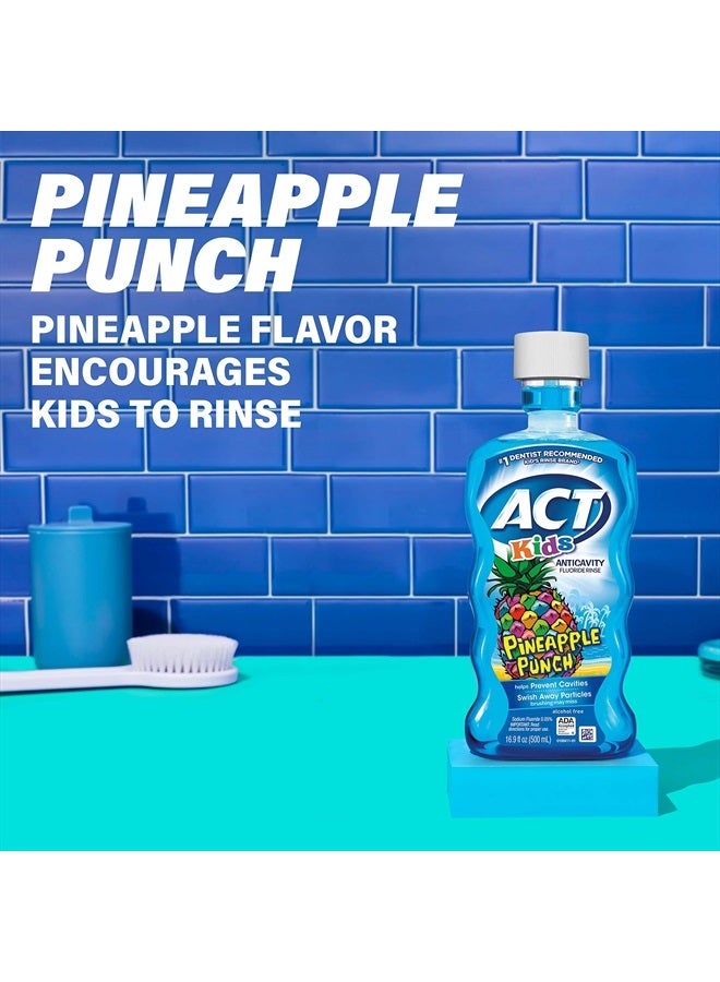 ACT Kids Anticavity Fluoride Rinse Pineapple Punch 16.9 fl. oz. Accurate Dosing Cup, Alcohol Free - Image 3