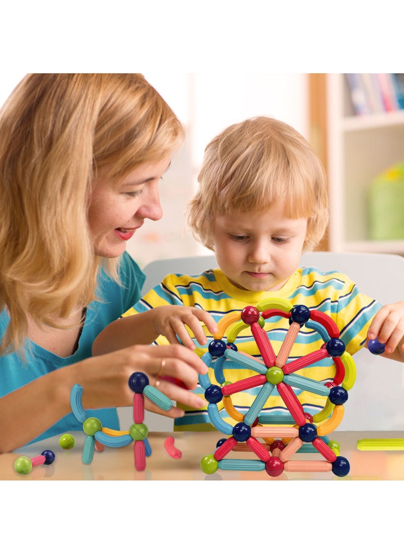 GRAFLO - Magnetic Building Blocks, Magnetic Sticks and Balls Game Set, Construction Set with 60 Pieces, Early Education STEM Learning Montessori Preschool Toys, Magnet Construction Set for Kids 3+ Years - Image 1