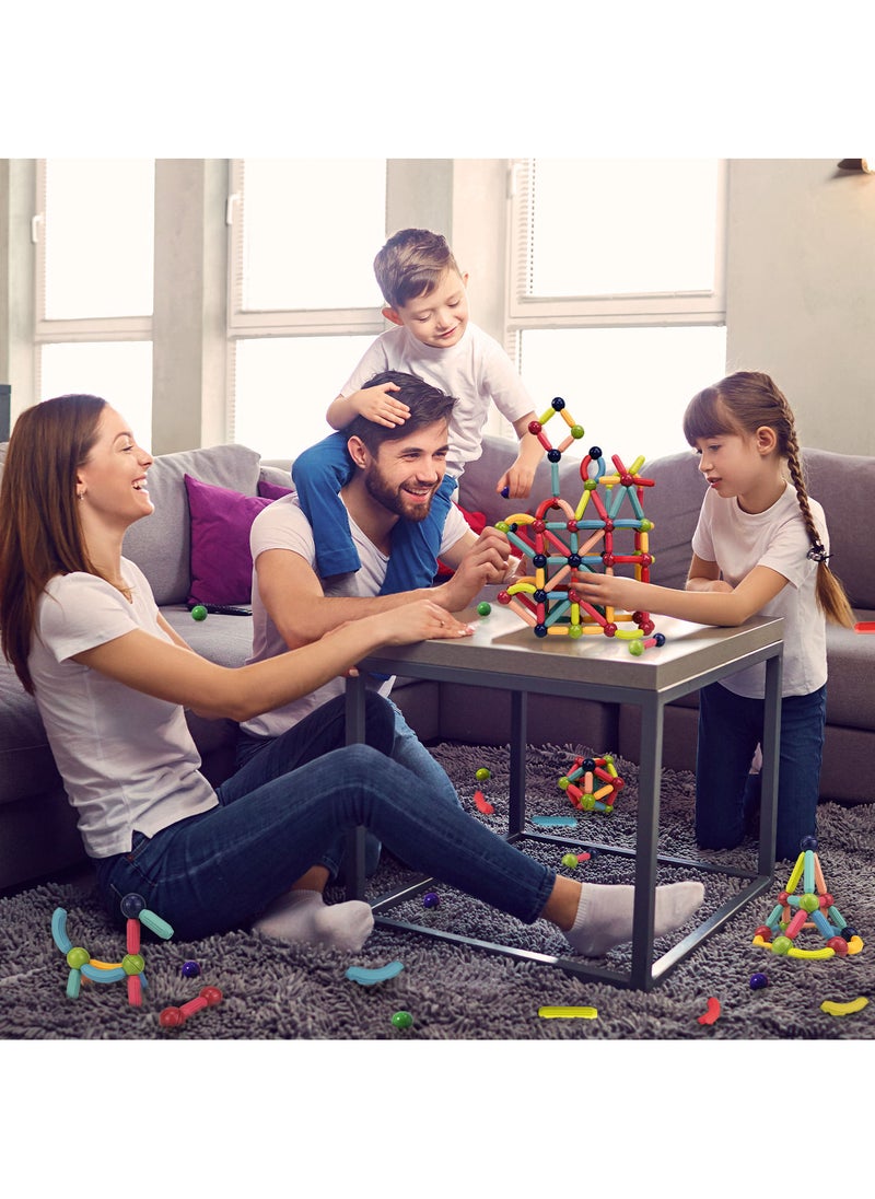 GRAFLO - Magnetic Building Blocks, Magnetic Sticks and Balls Game Set, Construction Set with 60 Pieces, Early Education STEM Learning Montessori Preschool Toys, Magnet Construction Set for Kids 3+ Years - Image 1