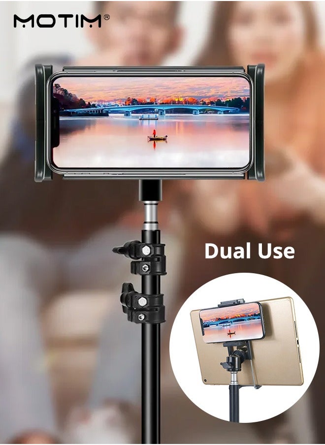 Motim Tablet Floor Tripod Stand iPad Holder, 160cm/63inch 360° Rotating Tablet Holder Mount with Adjustable Height for Recording/Watching, for iPad Pro 12.9, Mini, Air, iPhone and 4.7-13" Tablet and Cellphone  - Image 4