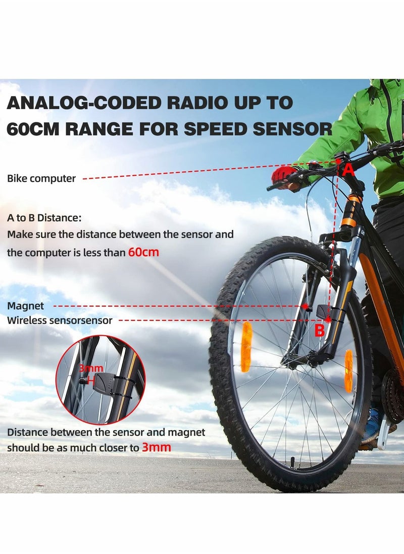 Excefore - Bike Computer Wireless Cycle Odometer With LCD Display Cycling Computers Bicycle Computer Speedometer - Image 1