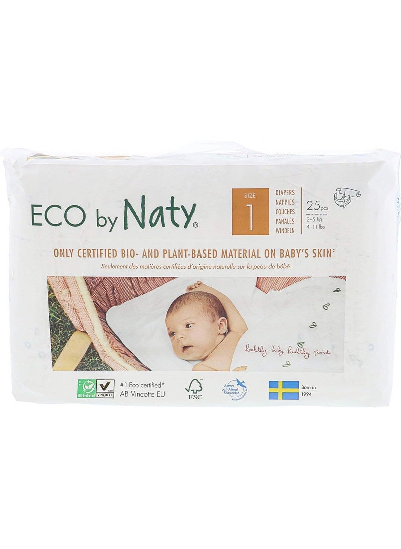 ECO by Naty Eco by Naty DIAPERS SIZE 1, 25 PCS (2-5 KG, 4-11 LBS) 