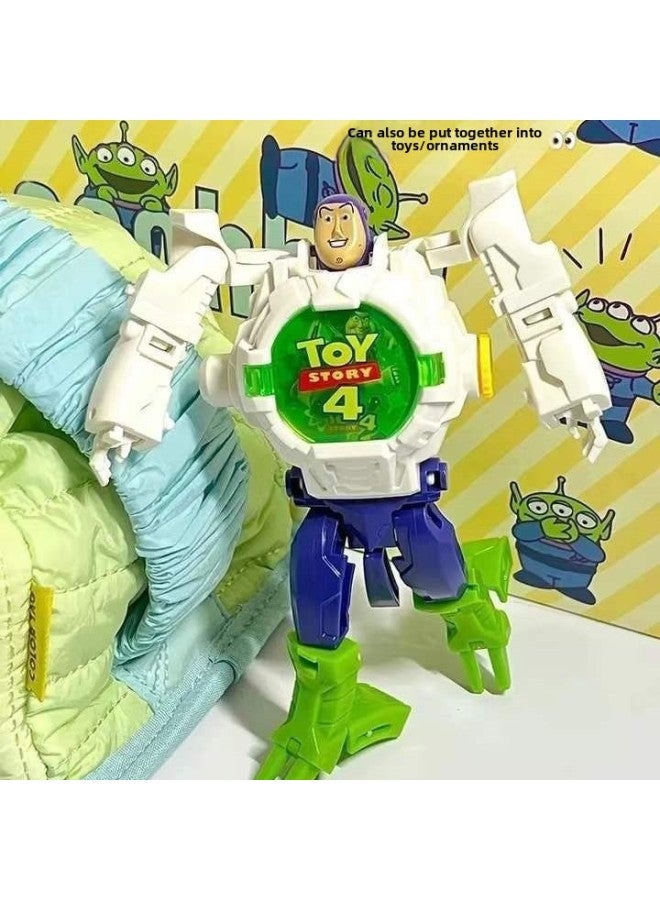 Little Red Riding Book Buass Lightyear Children's Toy Electronic Projection Watch Kindergarten Ultraman Transformation Robot-Color:Deformed Bumblebee ] - Image 5