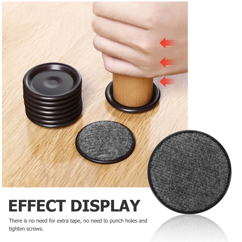 Non Slip Furniture Coasters 4pcs Plastic Chair Wheel Stoppers Floor Protectors - Image 4