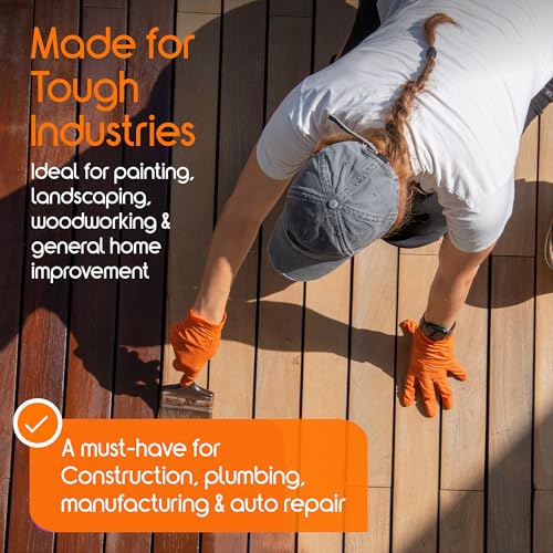Inspire Heavy Duty Orange Nitrile Gloves Disposable Latex Free | ULTRA 8 Mil Diamond Textured Grip | Industrial Mechanic Food Extra Large, 100 Count - Image 5