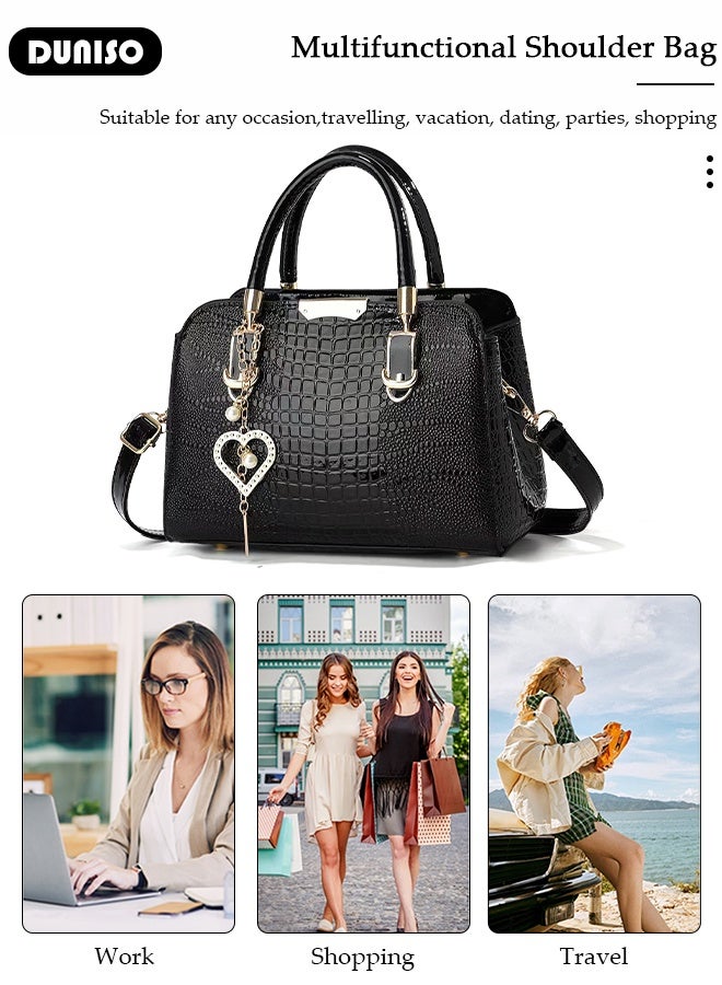 DUNISO Fashion Women Handbags Large Capacity Adjustable Handle Satchel Shoulder Bags Simple Ladies Shoulder Tote Bag Casual Crossbody Bag for Women  - Image 4