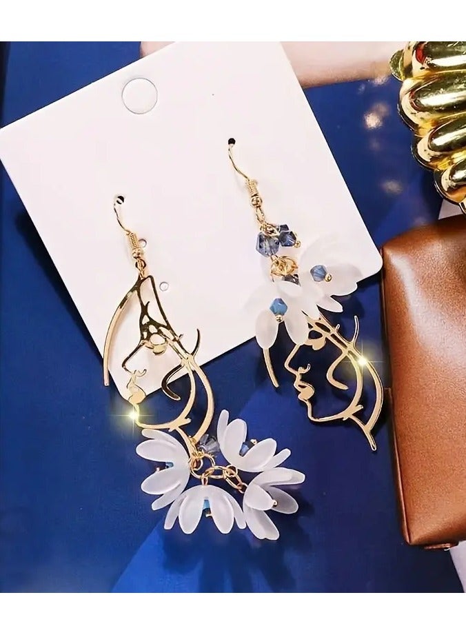 Home Clearance Sale Glamorous Bohemian Tassel Earrings - Sparkling Rhinestone Flowers, Handcrafted for Women - Long Dangle Design, Perfect for Wedding, Party & Special Occasions - A Romantic Jewelry Gift - Image 1