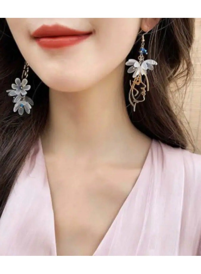 Home Clearance Sale Glamorous Bohemian Tassel Earrings - Sparkling Rhinestone Flowers, Handcrafted for Women - Long Dangle Design, Perfect for Wedding, Party & Special Occasions - A Romantic Jewelry Gift - Image 4
