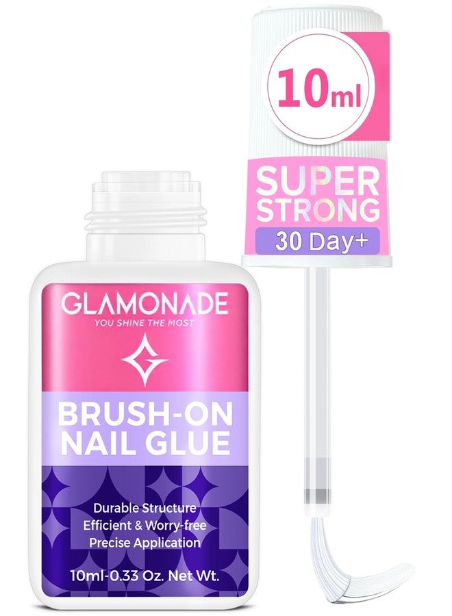 Glamonade Super Strong Nail Glue: Glue for Press Ons & Acrylic Nails & Fake Nail Tips - 10ml Professional Easy Long-Lasting Mess-Free Application Adhesive - Image 1