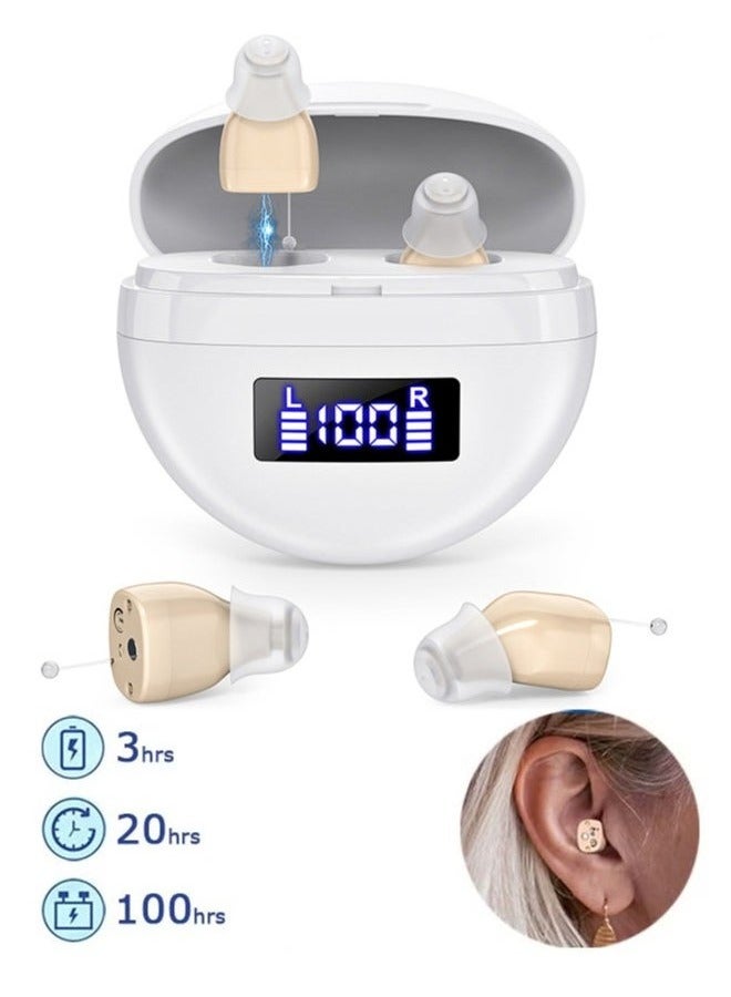Gonice Rechargeable Hearing Aids for Seniors & Adults, Noise-Cancelling, In-Ear Digital Amplifier with Charging Case  - Image 1