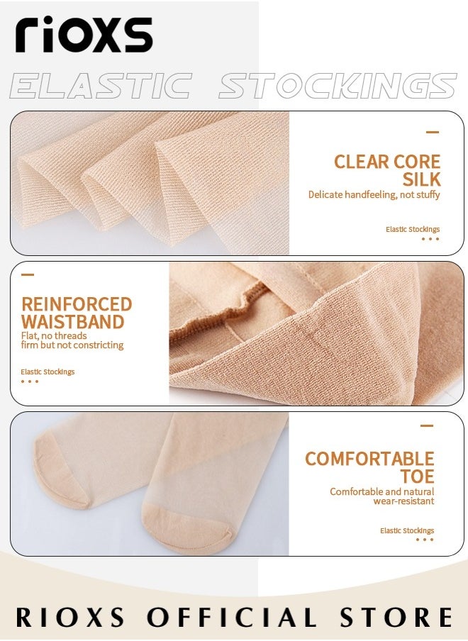 RIOXS - 3 Pairs Women's Sheer Tights 20D Control Top Pantyhose With Reinforced Toes Light Support Legs Flat Seams Invisible Toe Stockings For Women Ladies - Image 1
