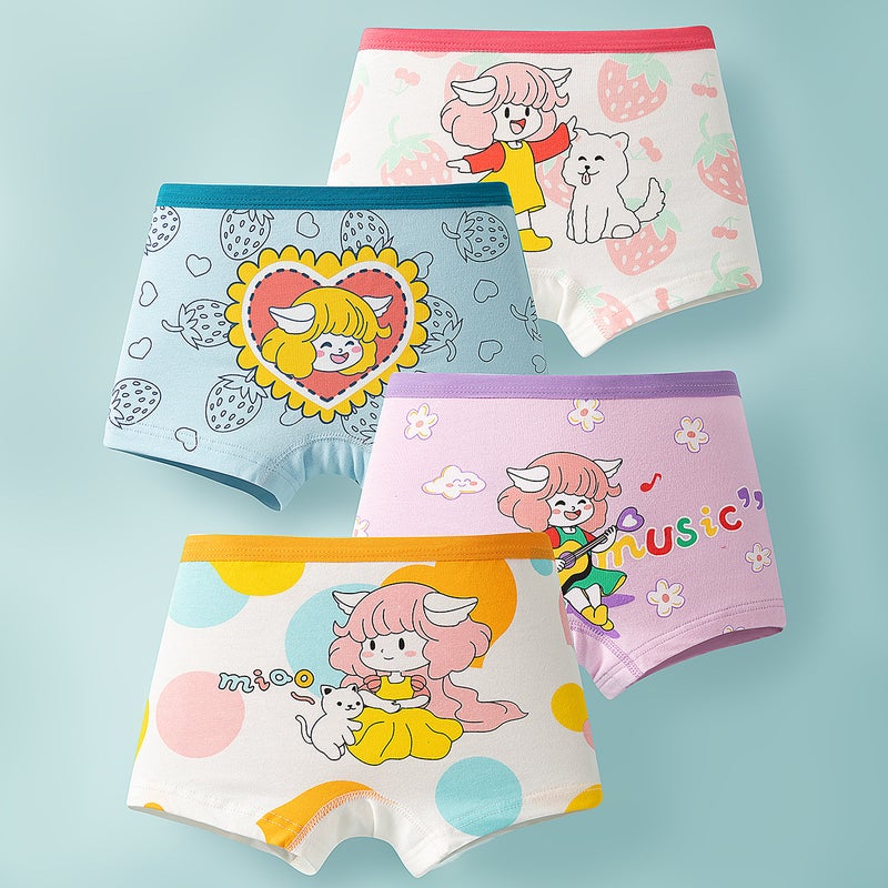 Girls Cotton Briefs Kids Underwear 8033 guitar girl 