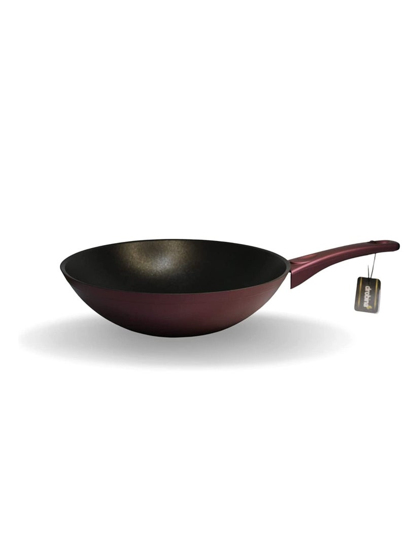 drobina - BioTitanium Frying Wok With Forged Aluminium 6 Layer Granite Non-Stick Coating For Daily Use Cooking And Frying -28cm-3.2LT- Red Color-Turkey Made - Image 1
