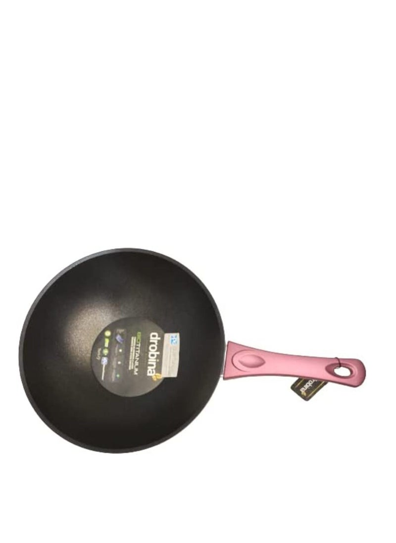 drobina - BioTitanium Frying Wok With Forged Aluminium 6 Layer Granite Non-Stick Coating For Daily Use Cooking And Frying -28cm-3.2LT- Red Color-Turkey Made - Image 1