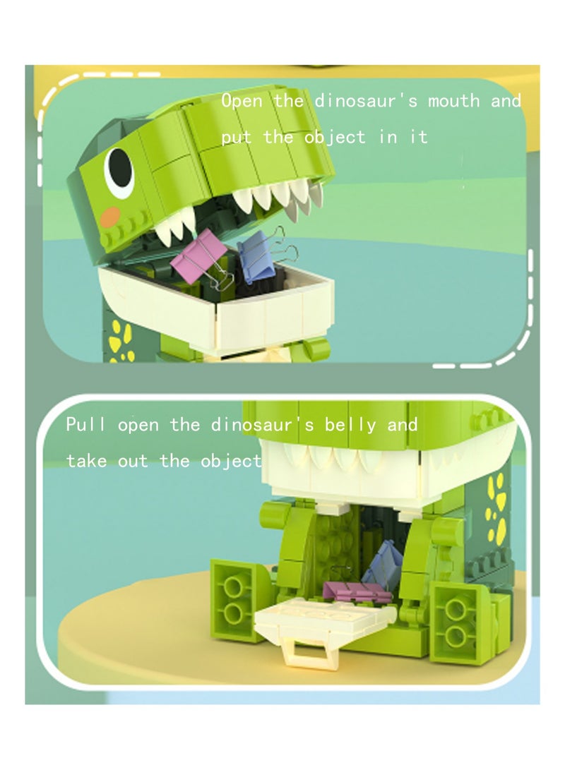 Foodie Tyrannosaurus Rex Storage Box, Desktop Dinosaur Ornaments Building Blocks Toys, Children'S Educational Assembly Model Gifts - Image 2