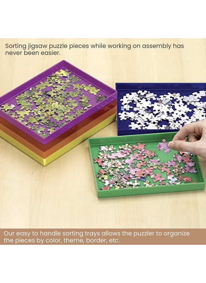 Bits and Pieces Bits and Pieces - Stack-Em Sorting Trays - Puzzle Piece Organizer - Stackable Sorting Trays - Jigsaw Puzzle Accessories - Pack of 6-7¾” x 5¾”  - Image 3