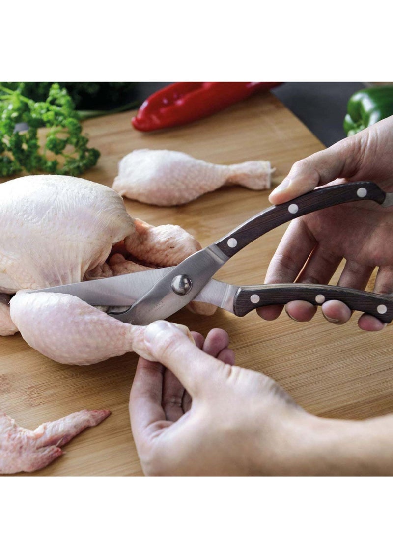 Berghoff - BergHOFF Essentials Stainless Steel Poultry Shears, Wooden Handel, Limited Lifetime Warranty, 24.8 x 5.1 x 1.3 Cm - Image 1