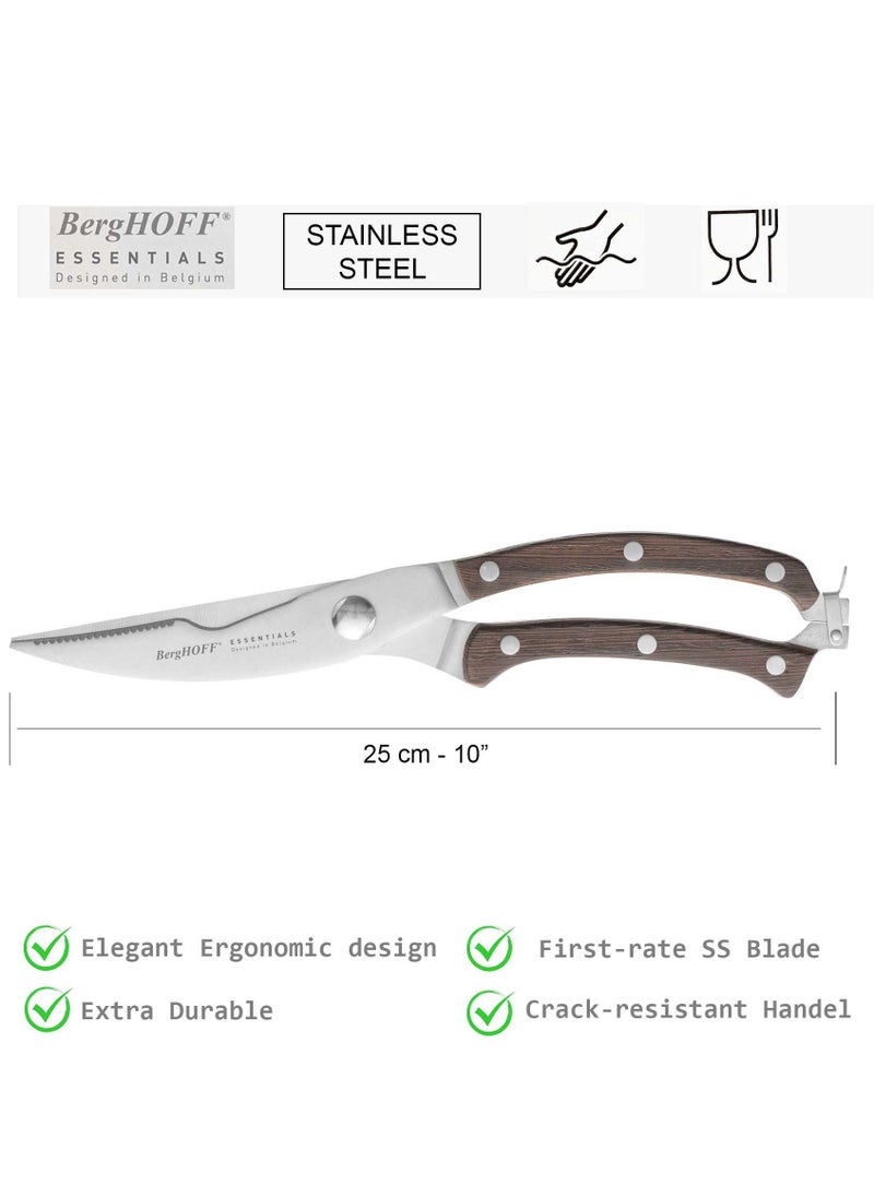Berghoff - BergHOFF Essentials Stainless Steel Poultry Shears, Wooden Handel, Limited Lifetime Warranty, 24.8 x 5.1 x 1.3 Cm - Image 1