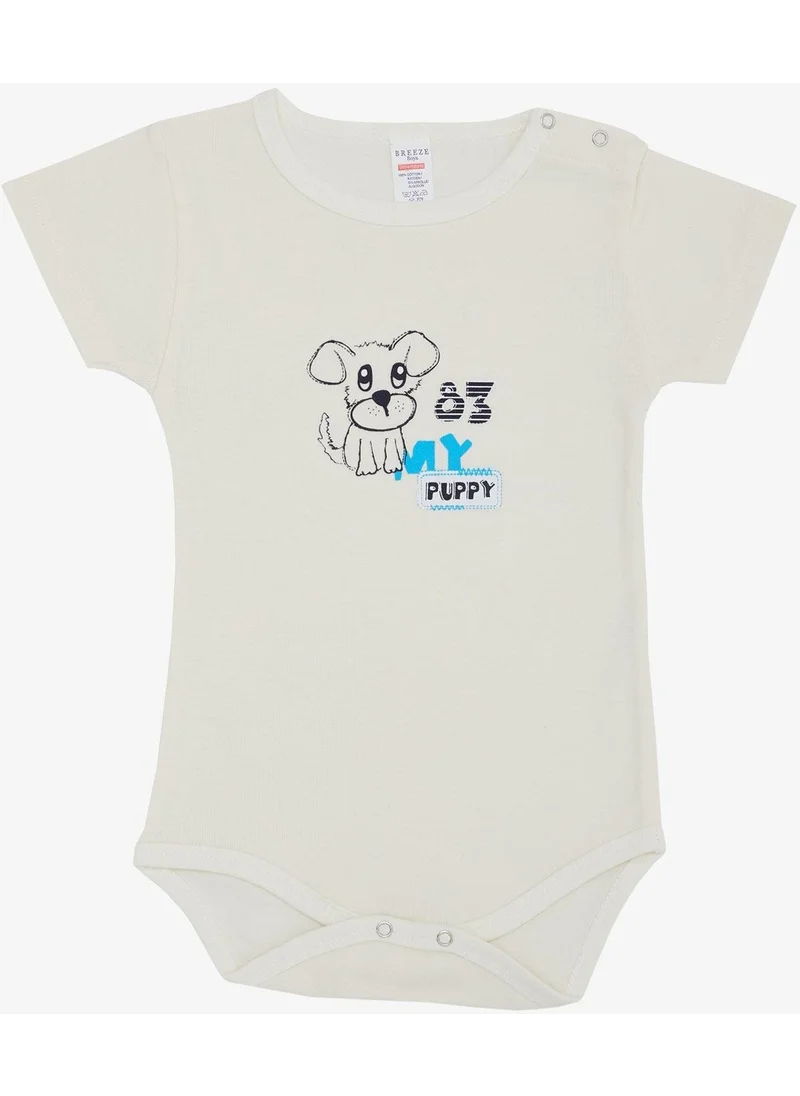 بريز Baby Boy Snap-On Bodysuit Puppy Printed 9 Months-3 Years, Ecru