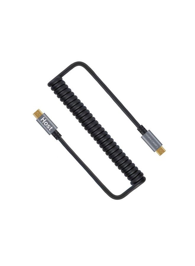 CableCreation Micro USB to Micro USB Coiled Cable 0.56ft to 4ft, Coiled Micro OTG Cable with Gold Plated Connector Aluminium Shell Works for Raspberry Pi Zero, Smart Phones, DJI Remote, Black - Image 1