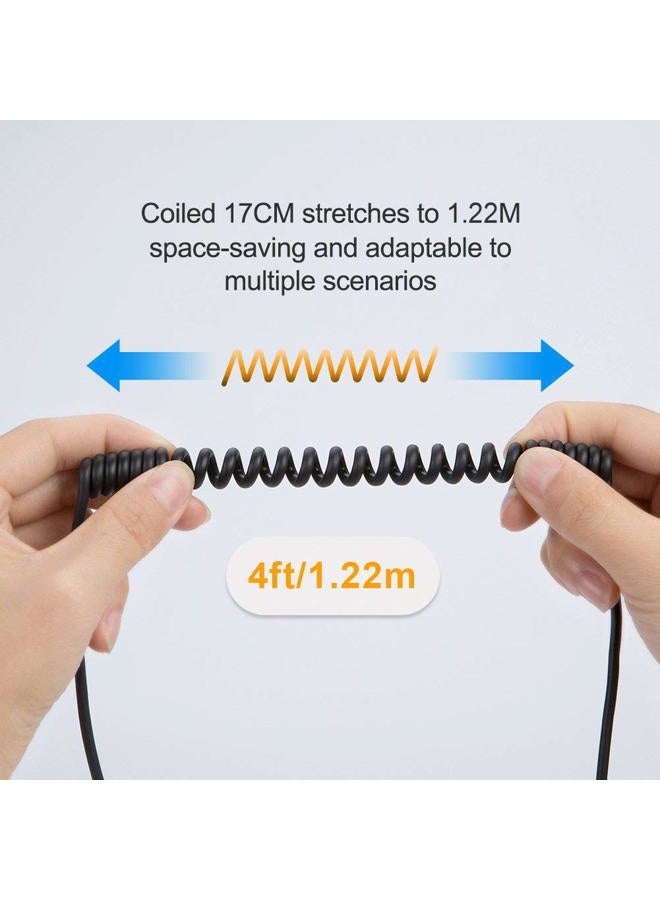 CableCreation Micro USB to Micro USB Coiled Cable 0.56ft to 4ft, Coiled Micro OTG Cable with Gold Plated Connector Aluminium Shell Works for Raspberry Pi Zero, Smart Phones, DJI Remote, Black - Image 2