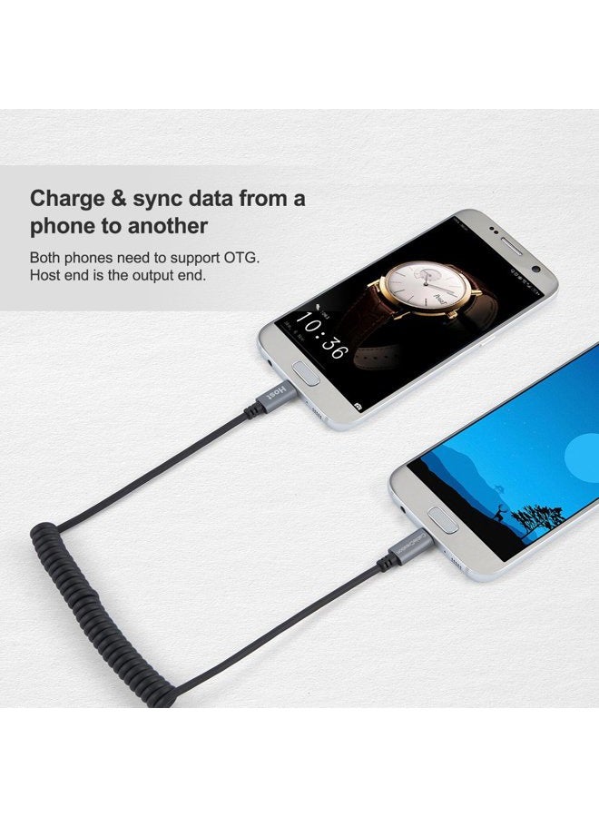 CableCreation Micro USB to Micro USB Coiled Cable 0.56ft to 4ft, Coiled Micro OTG Cable with Gold Plated Connector Aluminium Shell Works for Raspberry Pi Zero, Smart Phones, DJI Remote, Black - Image 4