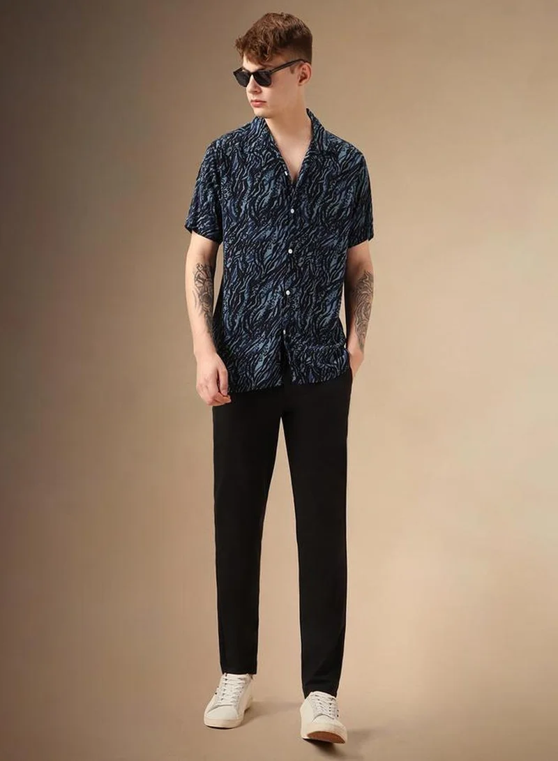 Dennis Lingo Men's Multicoloured Rayon Printed Button Down Relaxed Fit Shirt