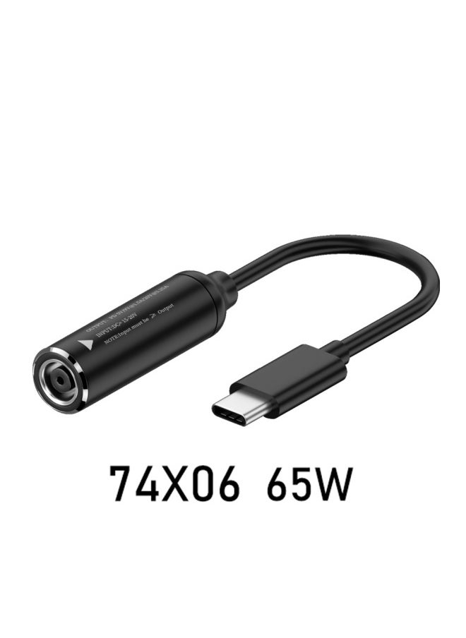 Generic - Type-c To DC Female 5V9V20V Automatic Identification Power Adapter DC5.5 * 2.5 To C Male 65W Fast Charging-Color:6.0*3.7 Female To C Male Short Line 65w - Image 1