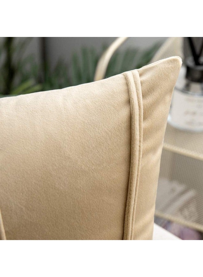 Khooti Velvet Cushion Cover Pack of 1-22" x 22" / 56 x 56 cm - Wheat - Soft Pillow Covers Cushion Case for Sofa Bedroom Livingroom Chair Car, Cushion Cover with Random Zig Zag Pattern - Image 3
