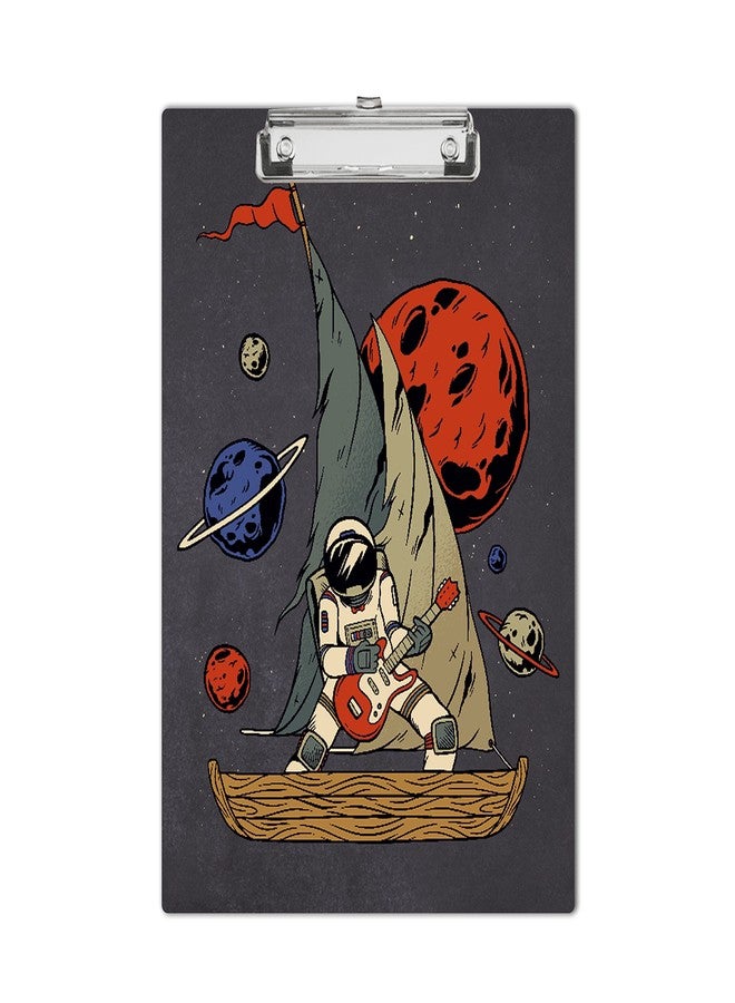 Vprint Quality Wooden Clipboard Writing Pad | Exam Board for Kids Students | Wood Exam Pad | Examination Writing Pad | Clip Board for Girls| Clip Board for Boys (Astronaut Planets Spaceman) - Image 1