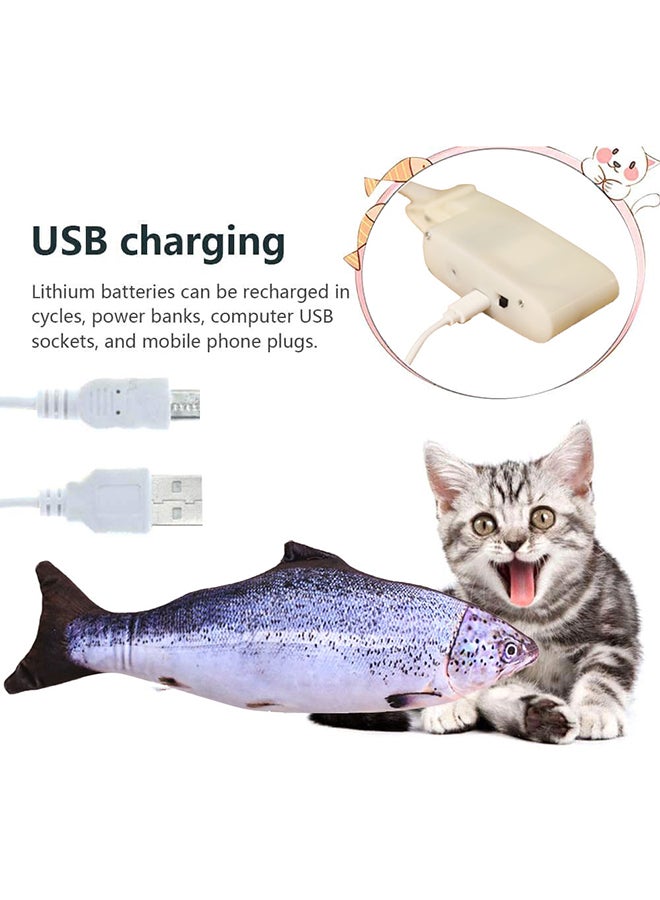 Simulation Fish Toy Salmon With Zipper Multicolour 30cm - Image 2